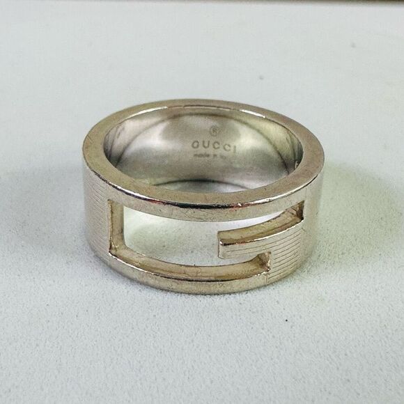 Gucci G Logo Sterling Silver Ring Size 5.75 - Picture 1 of 10